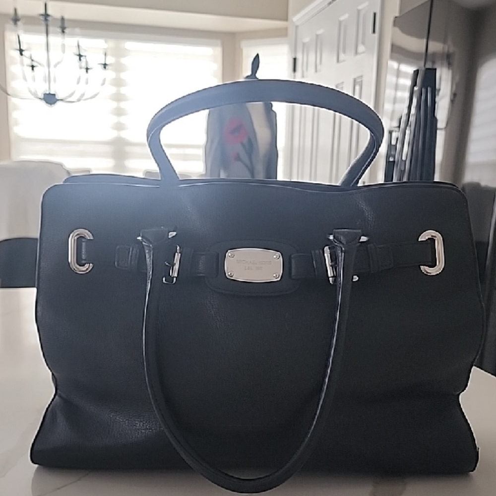 MICHAEL KORS BIRKIN STYLE REAL LEATHER LARGE CLEAN INSIDE SATCHEL HANDBAG
